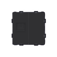 Розетка комп’ютерна RJ-45 LUXION чорна, настінна дизайнерська
