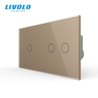 Сенсорний димер LIVOLO, 3 сенсори (1-2), золото, скло