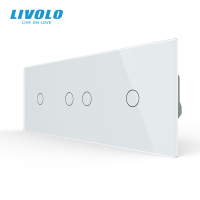 Сенсорний димер LIVOLO 4 сенсори (1-2-1), білий, скляна панель, 2A 230V