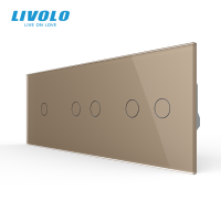 Сенсорний димер LIVOLO 5 сенсорів (1-2-2), золотий, скляна панель, 2A 230V