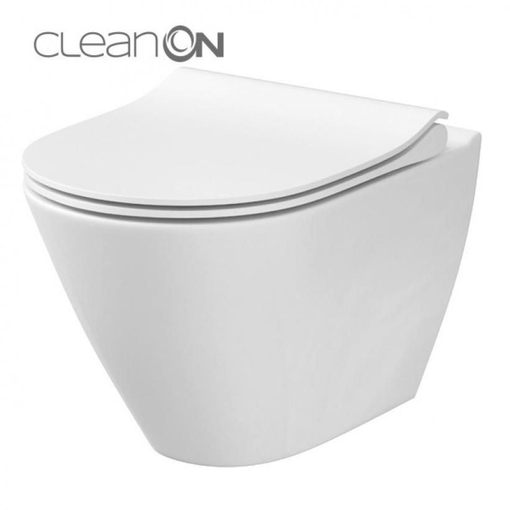 CET Cersanit 743 CITY OVAL CLEAN ON підвісний з кришкою SLIM  дюропласт ліфт