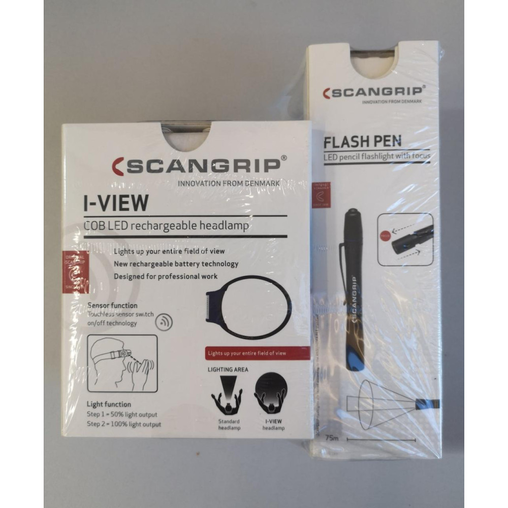 Набір майстра ліхтар налобний + ліхтар ручка Scangrip I-View/Flash Pen (49.0408)
