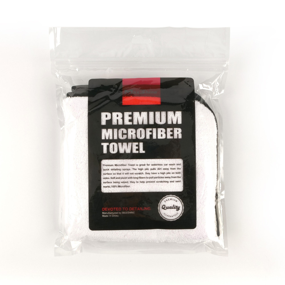 Рушник мікрофібровий MaxShine Microfiber Towel 40x40 см. 800 gsm  біло-чорний (1014040W)