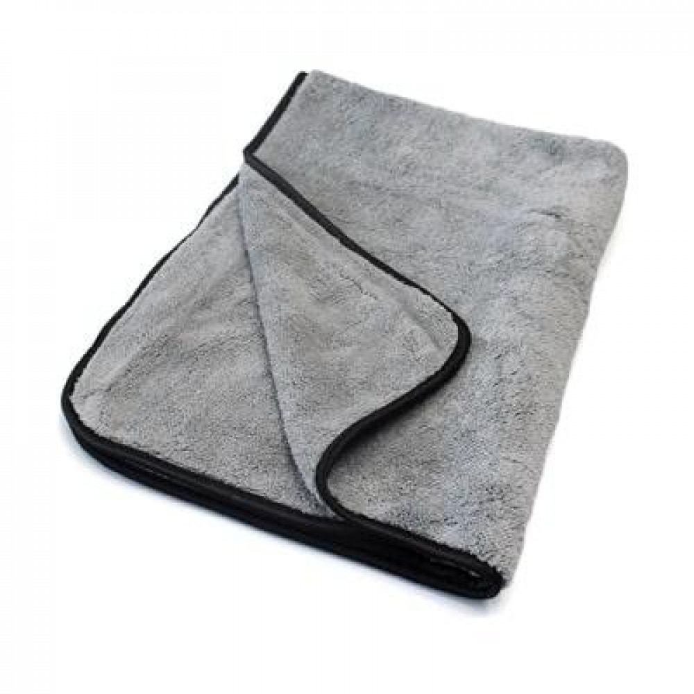 Рушник плюшевий для сушки автомобіля MaxShine "Big Grey" 60x80 см. 600 gsm сіро-чорний (1016080G)