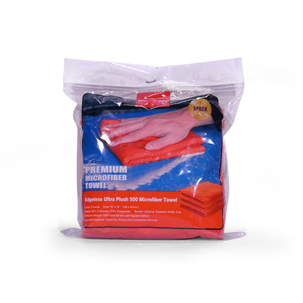 Набір рушників для розполірування восків 3 шт MaxShine Microfiber Wax Removal Towel 40x40 см. 500 gsm помаранчевий (10104040O)