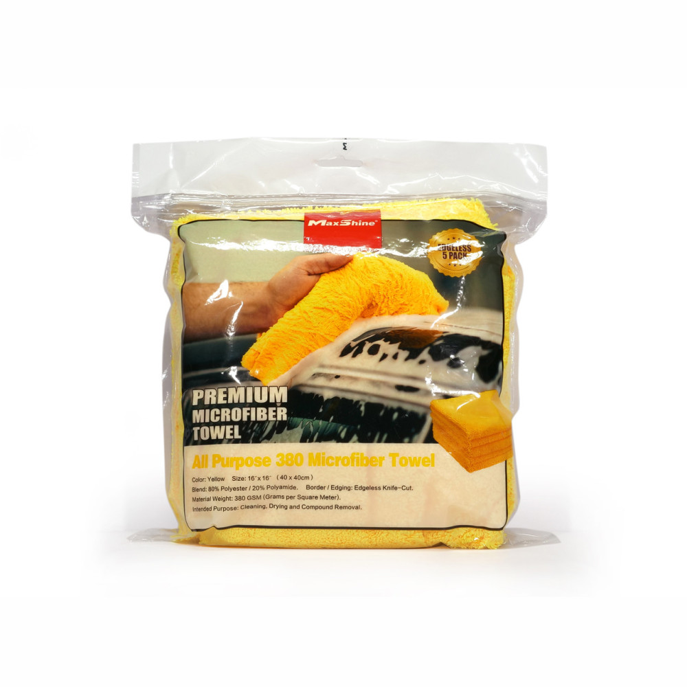 Набір рушників універсальних 5 шт MaxShine Polish Removal Microfiber Towel 40x40 см. 380 gsm (1240405Y-SET)