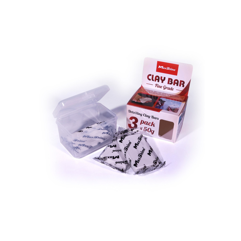 Набір м'якої глини для чищення кузова MaxShine Clay Bar Fine Cut 150 г. 3 шт.x 50 грам білий (2043150W)