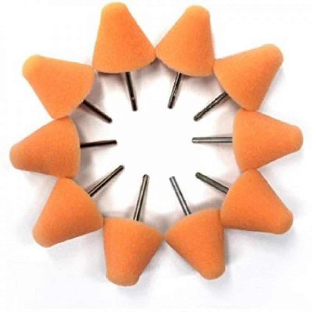 Набір конусних полірувальних кругів поролонових 10 шт MaxShine Orange Polishing Pad 3x3 см. помаранчевий (MN01-RPP)