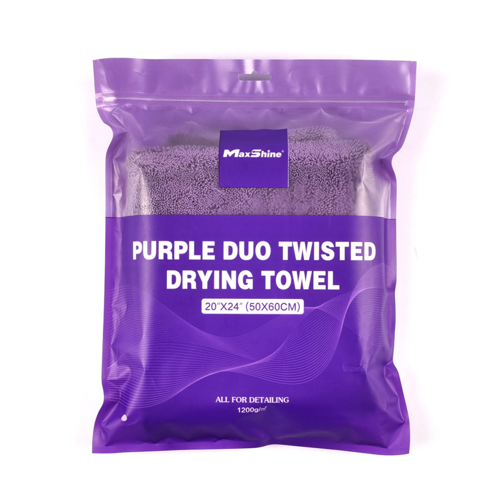 Рушник з крученої мікрофібри MaxShine Duo Twisted Loop Drying Towel 50x60 см. 1200 gsm фіолетовий (1195060P)
