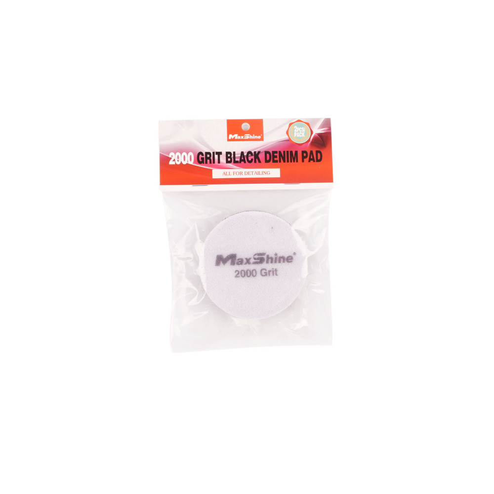 Круг джинсовий для зменшення шагрені 2 шт. - MaxShine Orange Peel Removal Pad 2000 Grit Black Denim 80 мм. (2071080P)