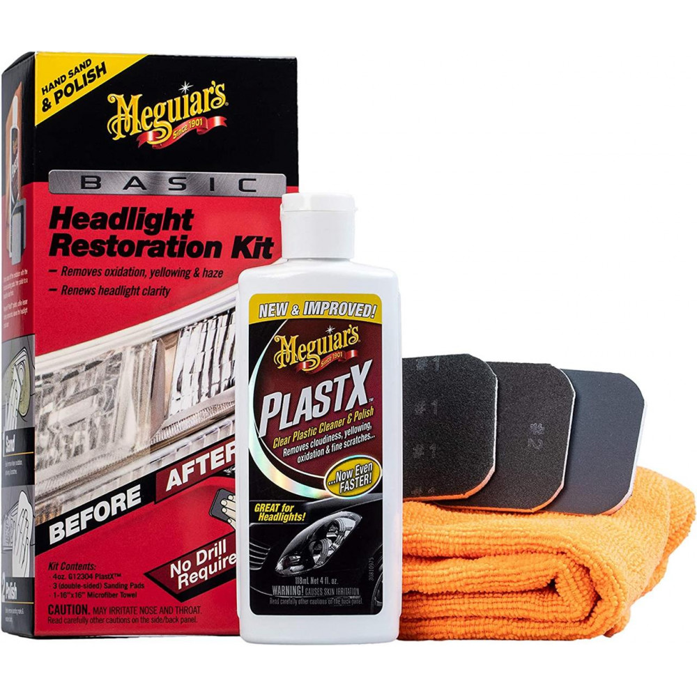Базовий набір для відновлення фар автомобіля Meguiar's Basic Headlight Restoration Kit (G2960)