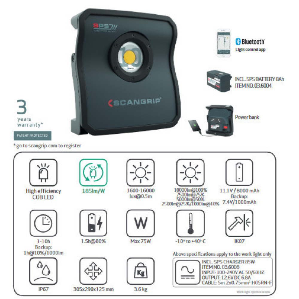 Ліхтар прожектор акумуляторний Scangrip Nova 10 SPS з Bluetooth (03.6002)