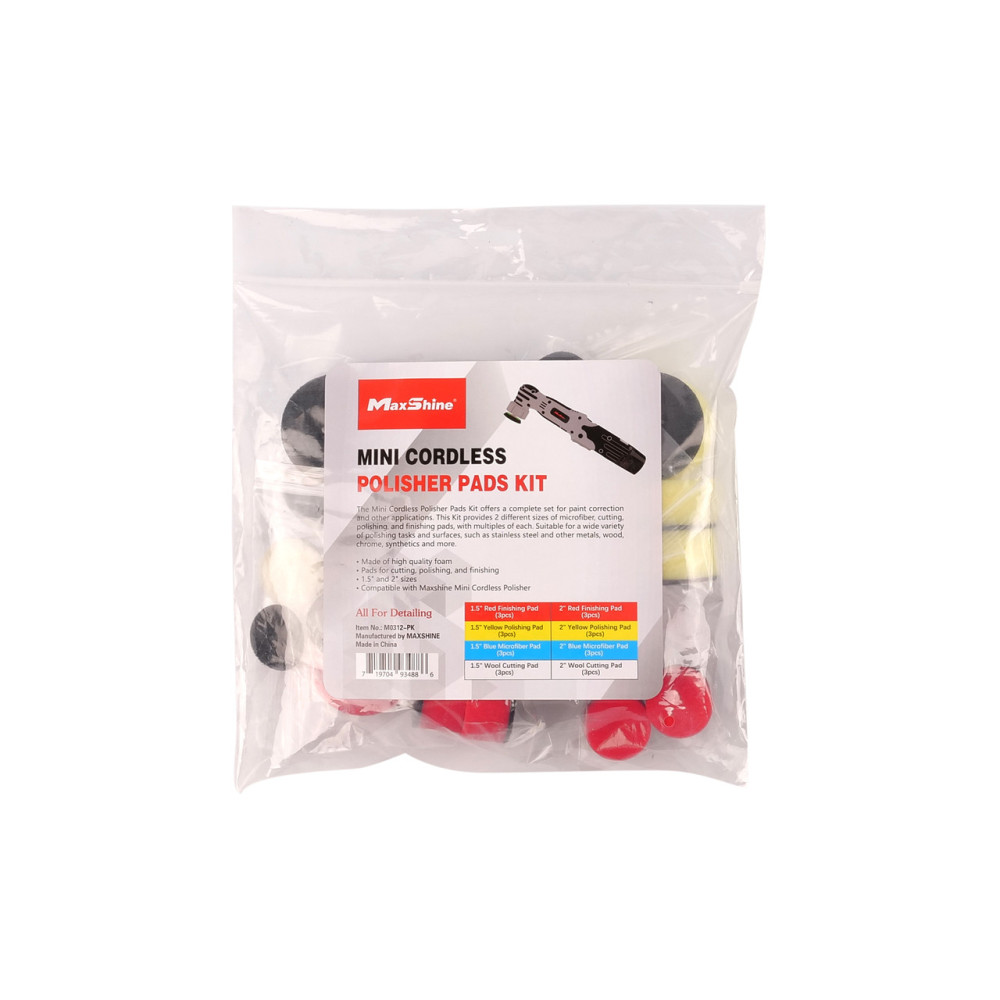 Комплект міні полірувальних кругів 24 шт. MaxShine Mini Cordless Polisher Pads Kit (M0312-PK)