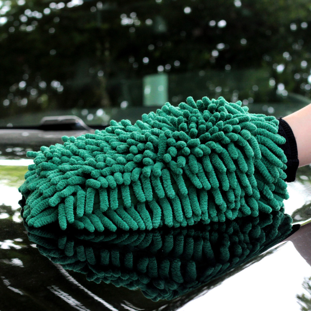 Рукавичка для миття авто MaxShine Micro Chenille Wash Mitt зелений (1120003G)