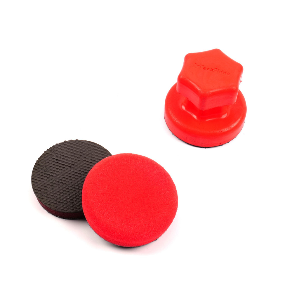 Набір тримач з автоскрабом та паралоном MaxShine Hand Clay Pad Polishing Set 75 мм. (2042075S)