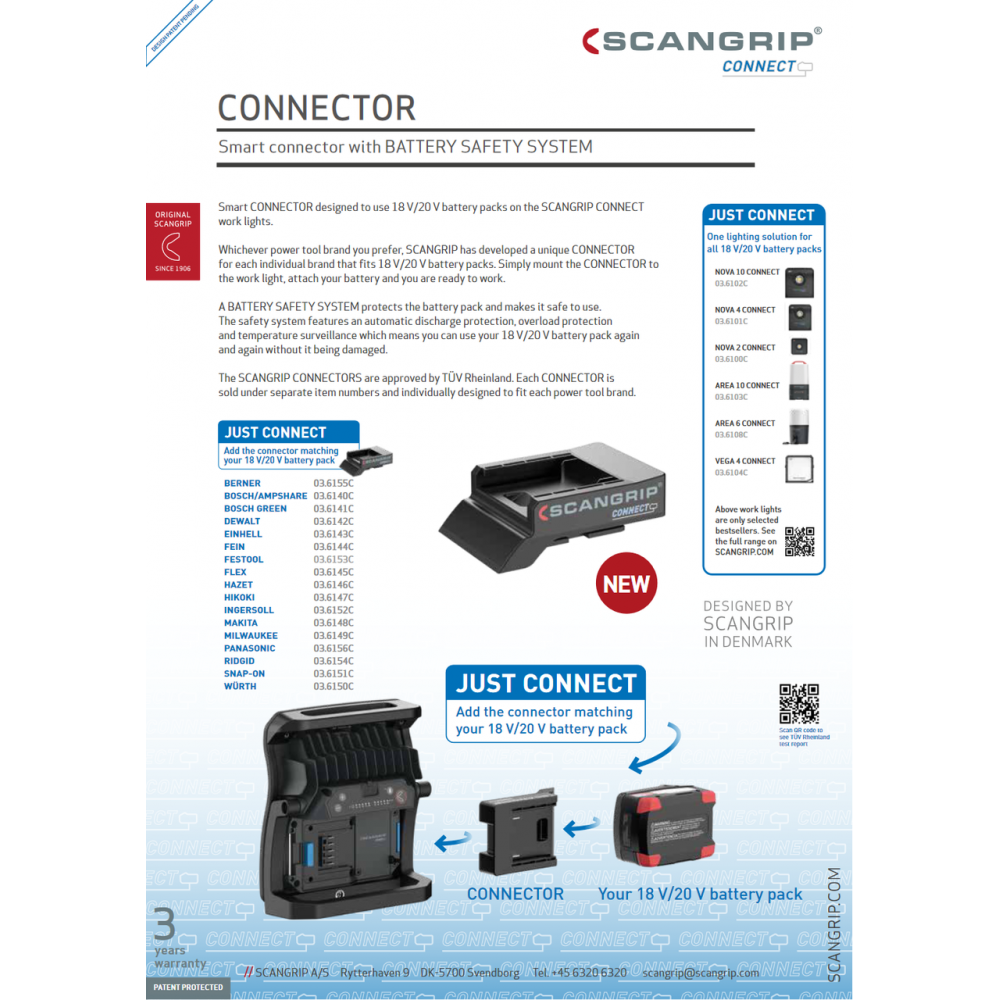 Адаптер  для використання акумуляторних блоків Scangrip Bosch/Ampshare Connector (03.6140C)