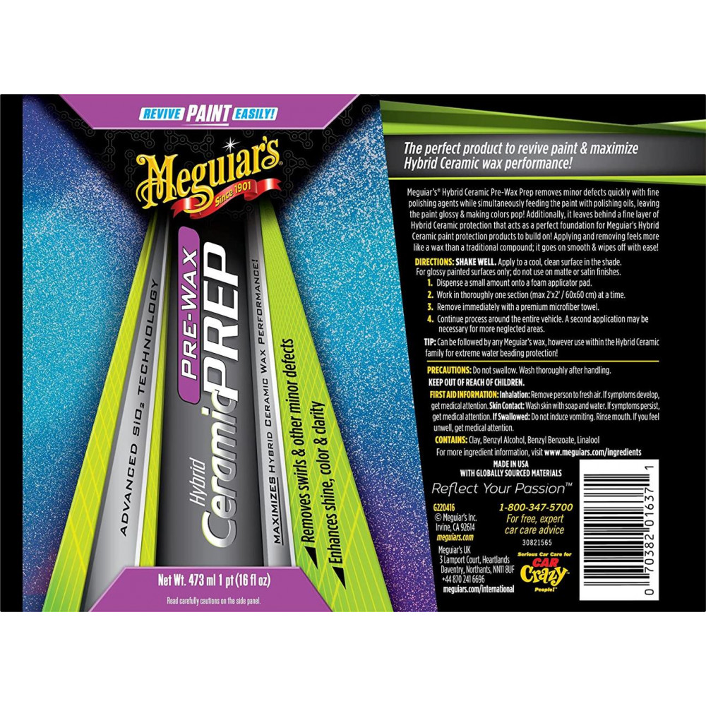 Гібридно керамічна підготовка для кузова автомобіля Meguiar's Hybrid Ceramic Pre-Wax Prep 473 мл. (G220416)