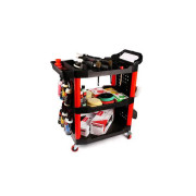 Детейлінг візок - MaxShine 3-Tier Storage Utility Detailing Rolling Cart чорно-червоний (MS-DRL02)