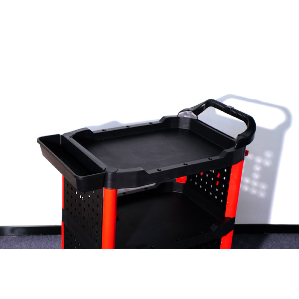 Детейлінг візок - MaxShine 3-Tier Storage Utility Detailing Rolling Cart чорно-червоний (MS-DRL02)