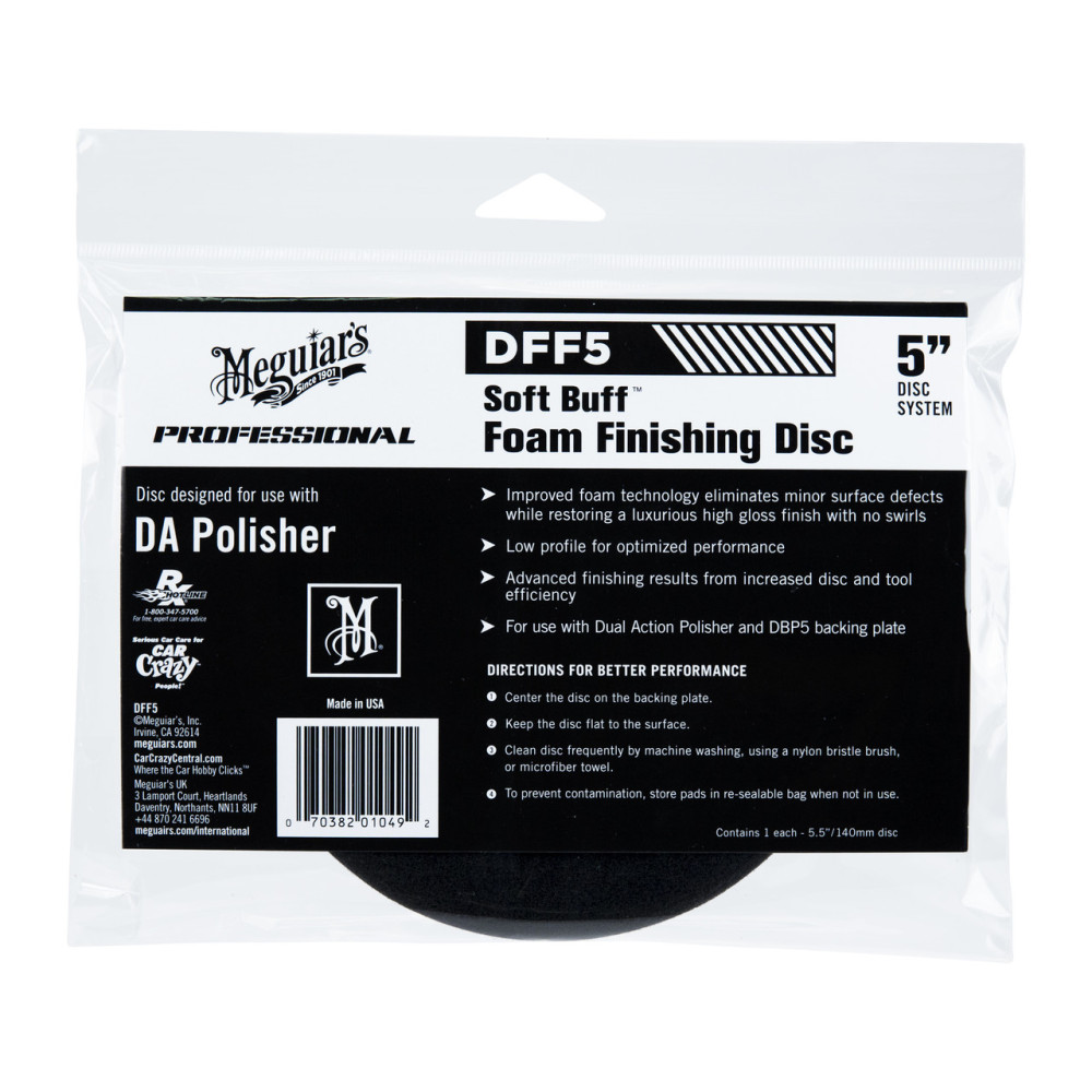Полірувальний круг м'який - Meguiar's DA Soft Buff Foam Finishing Pad 140 мм. чорний (DFF5)