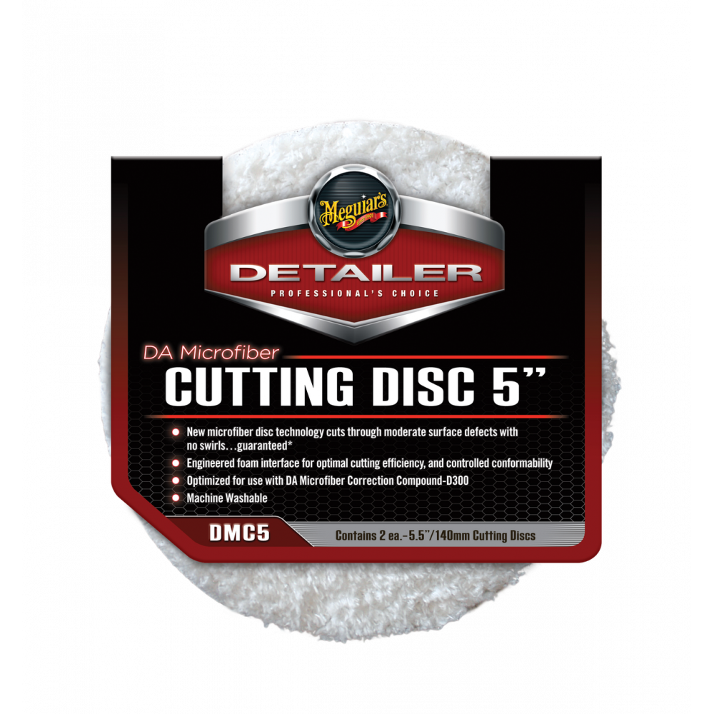 Полірувальний круг микрофибровый ріжучий 2 шт. - Meguiar's DA Microfiber Cutting Disc 5" 140 мм. білий (DMC5)