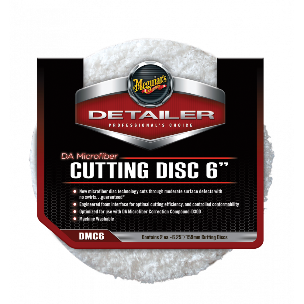 Полірувальний круг микрофибровый ріжучий 2 шт. - Meguiar's DA Microfiber Cutting Disc 6" 159 мм. білий (DMC6)