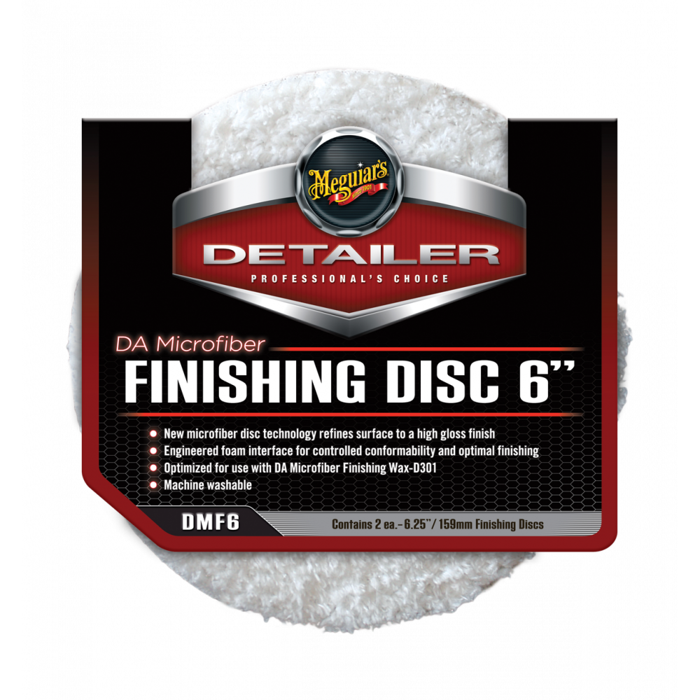 Полірувальний круг микрофибровый фінішний 2шт.- Meguiar's DA Microfiber Finishing Disc 6" 159 мм. білий (DMF6)