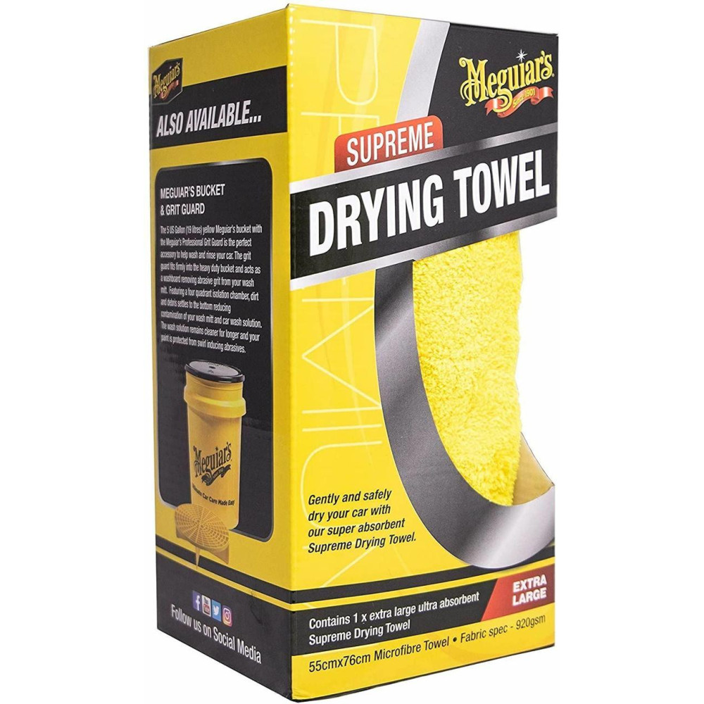 Рушник мікрофібровий для збору води - Meguiar's Supreme Drying Towel 55x76 см. жовтий (X1802EU)