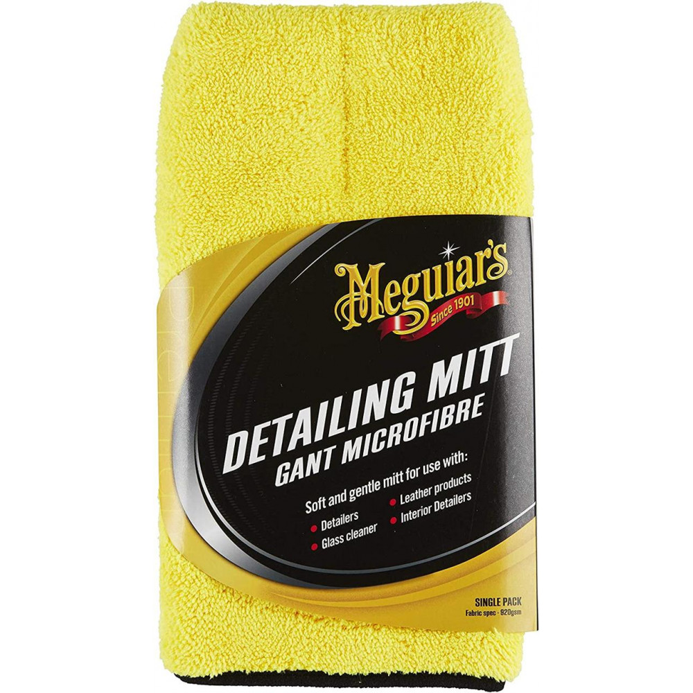 Рукавиця мікрофіброва для догляду за салоном - Meguiar's Detailing Mitt 5x25x15 см. жовтий (X1804EU)