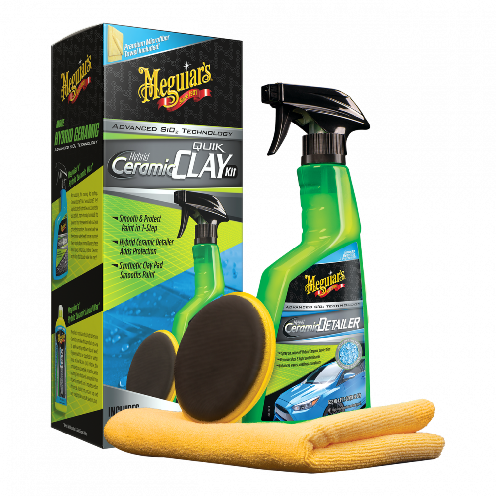Набір для очищення кузова з ефектом кераміки - Meguiar's Hybrid Ceramic Quik Clay Kit (G200200)