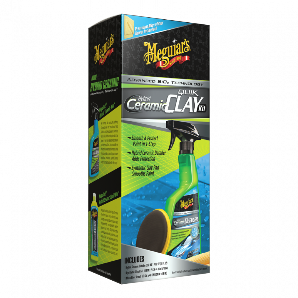 Набір для очищення кузова з ефектом кераміки - Meguiar's Hybrid Ceramic Quik Clay Kit (G200200)