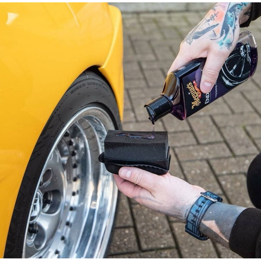 Аплікатор з утримувачем для чорніння гуми і пластику - Meguiar's Tyre Dressing Applicator Pad чорний (X3090)