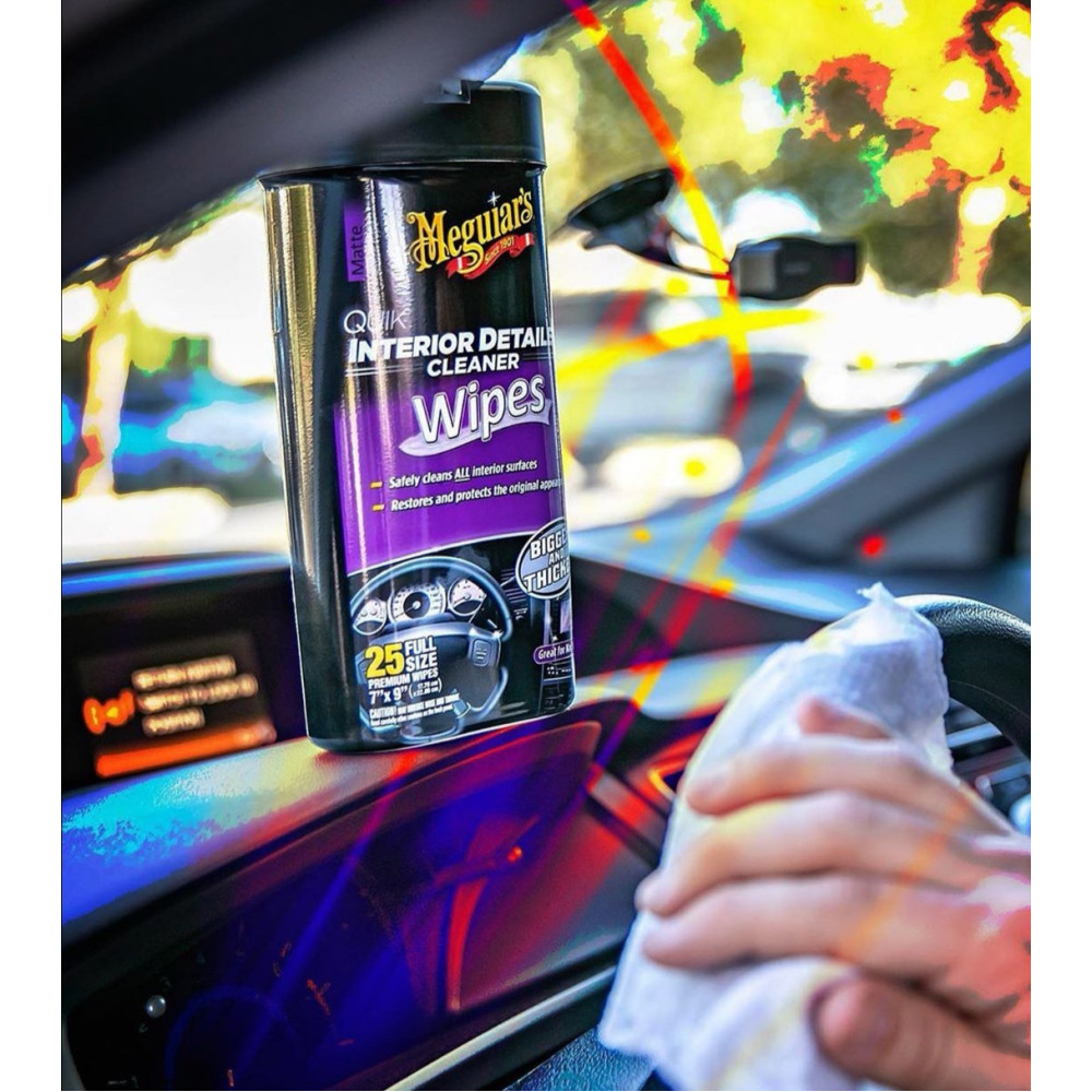 Серветки для швидкого очищення салону - Meguiar's Quik Interior Detailer™ Cleaner 18х23 см. 25 шт. (G13600)