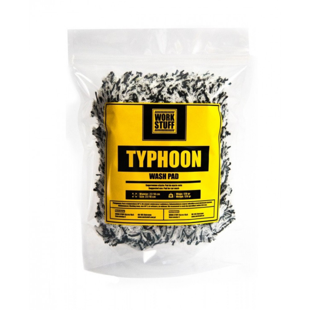 Безпечний пад-мочалка для ручної мийки авто - Work Staff Typhon Wash Pad біло-чорна (870012)