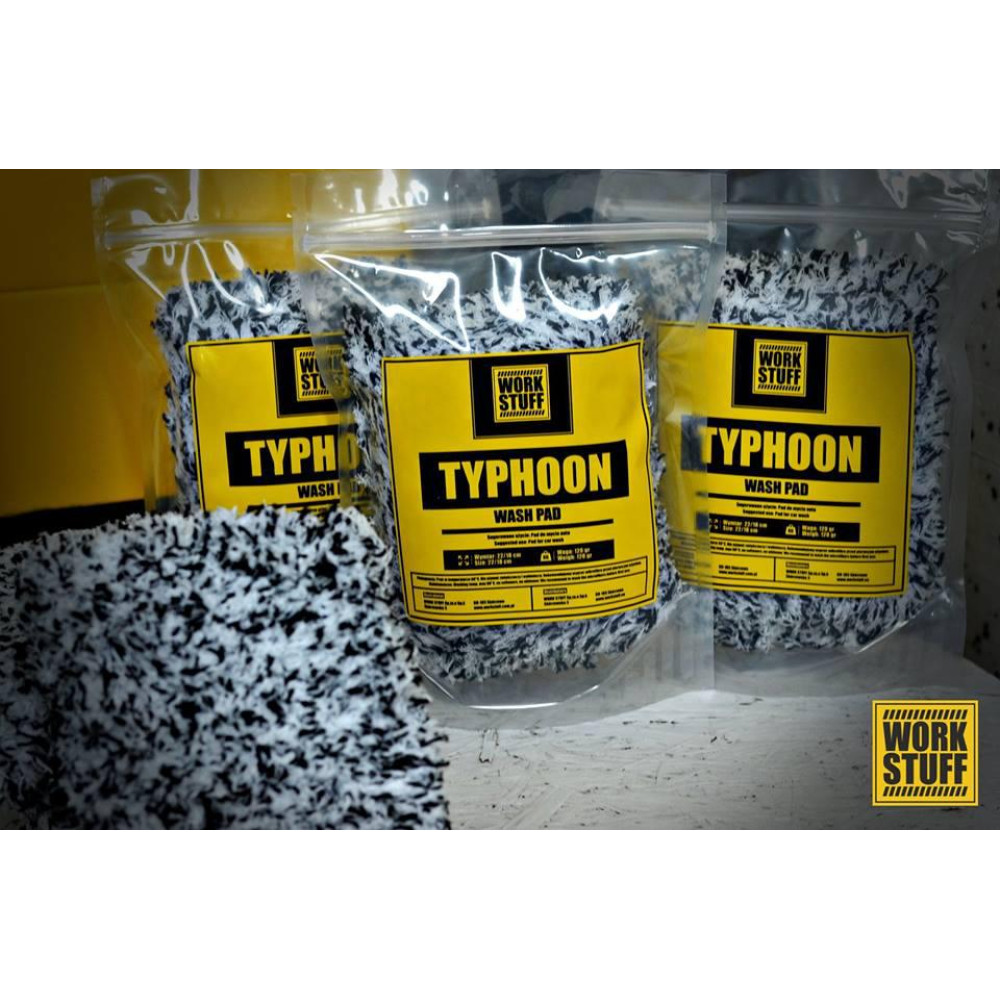 Безпечний пад-мочалка для ручної мийки авто - Work Staff Typhon Wash Pad біло-чорна (870012)