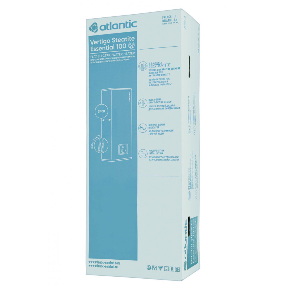 Водонагрівач Atlantic Vertigo Steatite Essential 100 MP 080 2F-220E-S (1500 W) бойлер 80 літрів