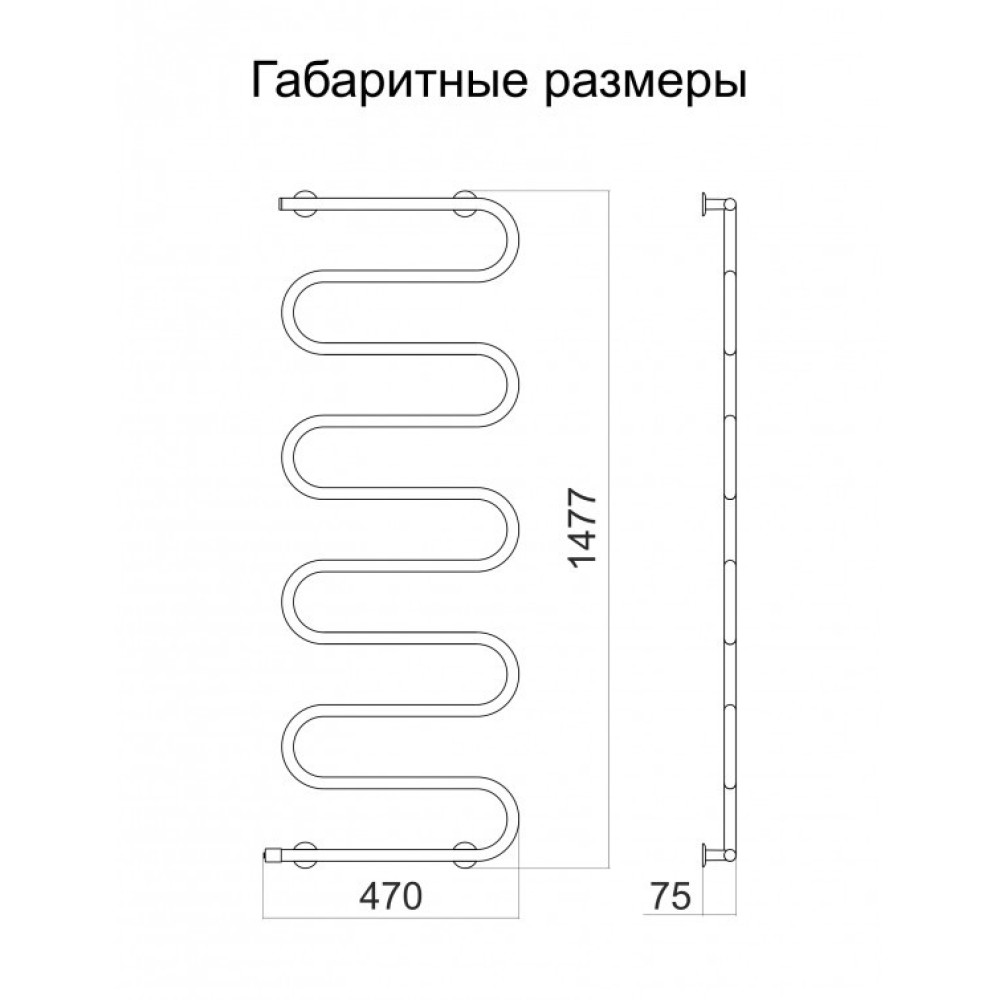 Рушникосушка електрична Теплий Світ Пітон праве підключення
