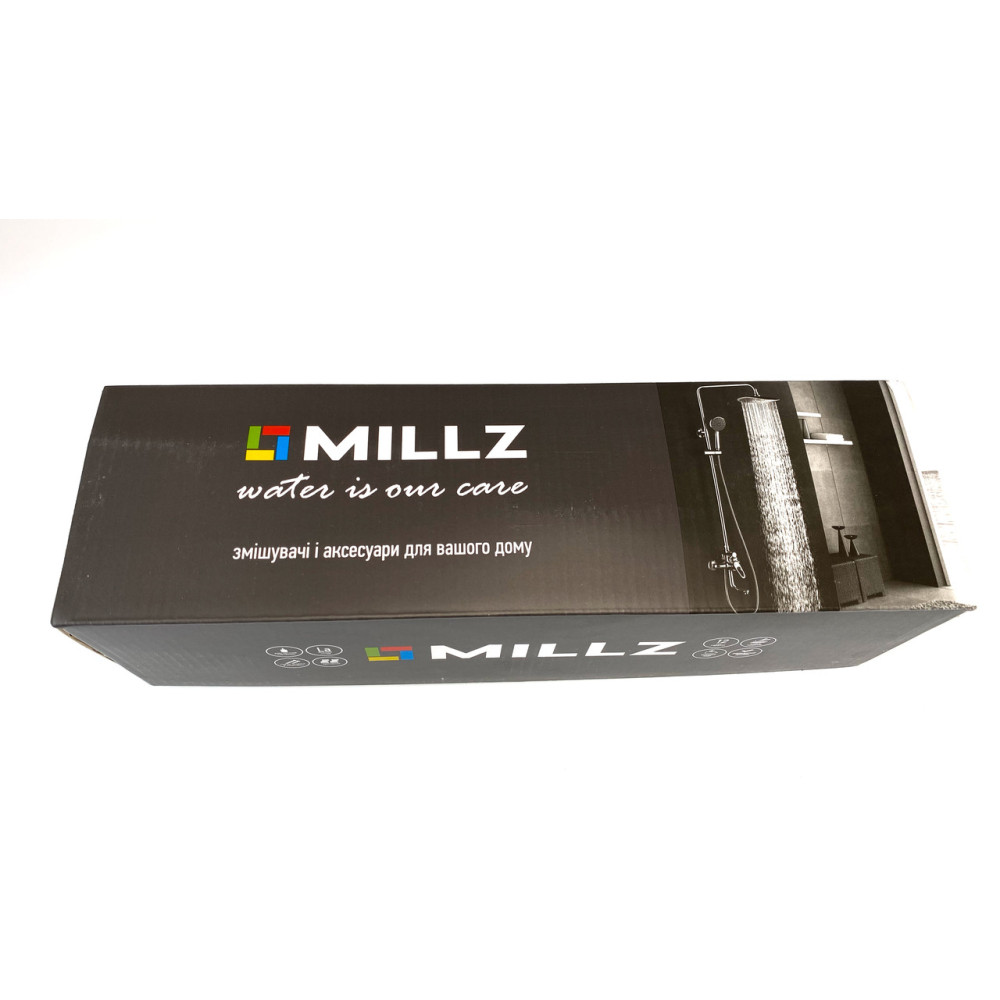Змішувач кран-буксовий для ванни прямий вилив 30 см MILLZ MRS-01-X-005 Хром