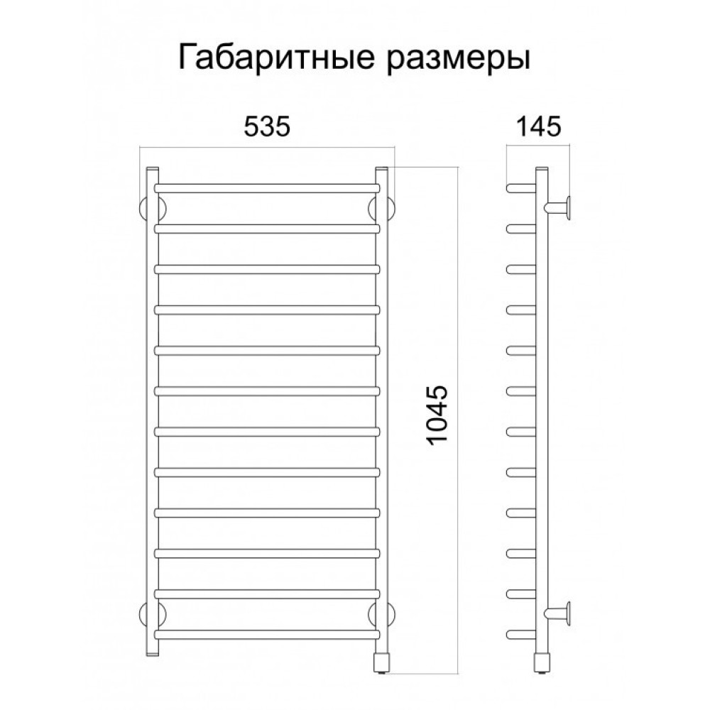 Рушникосушка електрична Теплий Світ Метровий праве підключення