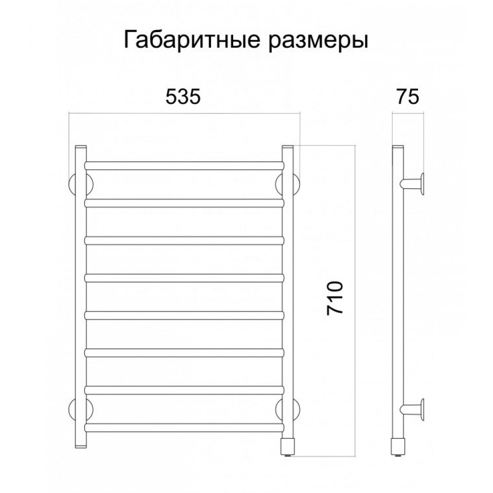 Рушникосушка електрична Теплий Світ Драбинка ліве підключення
