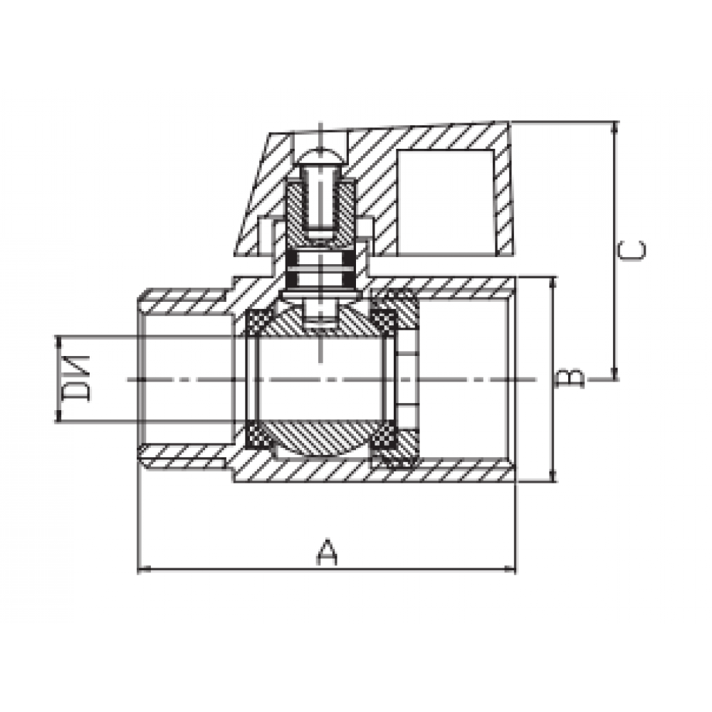 Кран кульовий MINI 1/2" З/B HLV