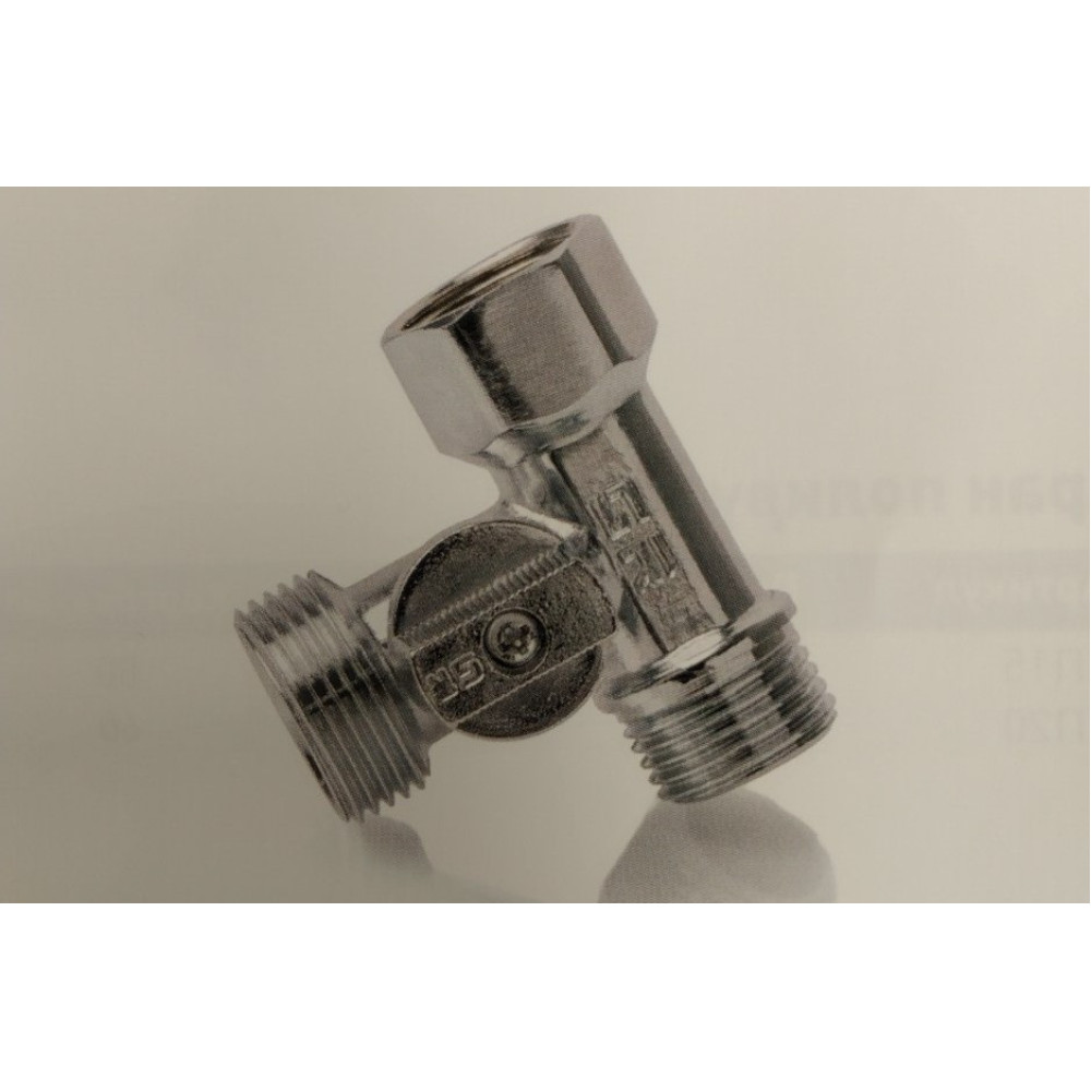 Кран прохідний IGER 1/2" x 3/4" x 1/2"